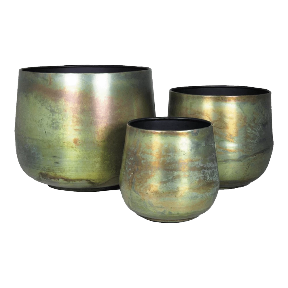 Bloempot Athene - D29 X H25cm - Groen Platina 2 Bloempot Athene - D29 X H25cm - Groen Platina - Afbeelding 2