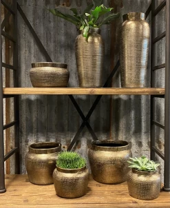 Bloempot Marrakesh - D21 X H17cm - Zilver Goud -Woondecoratie Winkel bloempot marrakesh serie 3 1