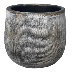 Bloempot Miami - D27 X H25cm - Zwart Cement