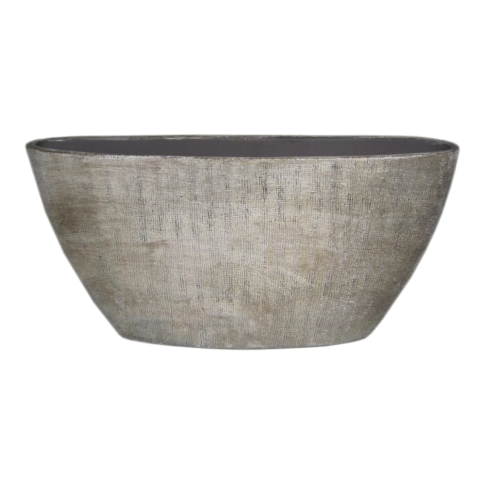 Bloempot Mira Ovaal - L73 X B17 X H36cm - Wit 1 Bloempot Mira Ovaal - L73 X B17 X H36cm - Wit