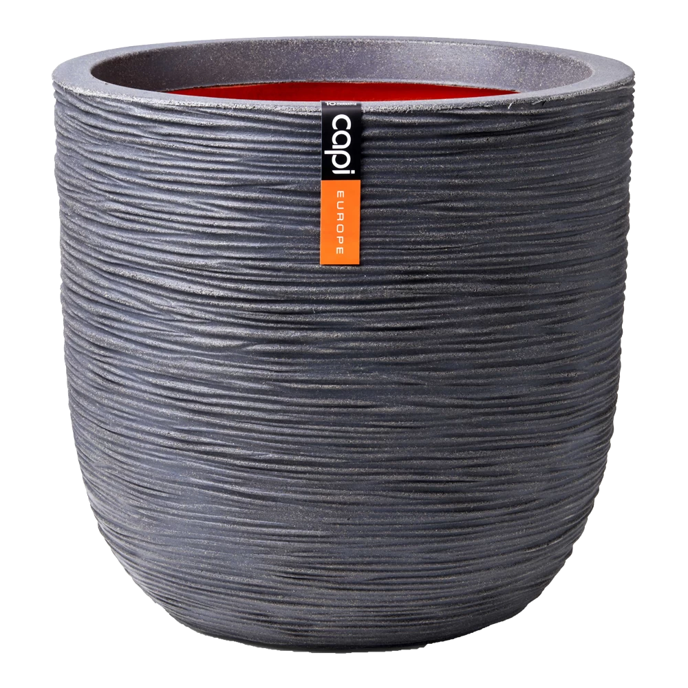 Capi Bloempot Bol Nature Rib NL - D43 X H41cm - Donkergrijs 1 Capi Bloempot Bol Nature Rib NL - D43 X H41cm - Donkergrijs