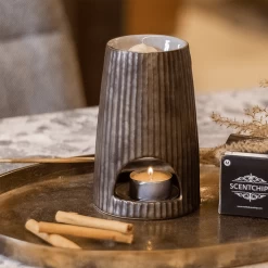 Geurchips Brander Rib Rond Brons - ScentChips -Woondecoratie Winkel geurchips brander rib rond brons scentchips 3