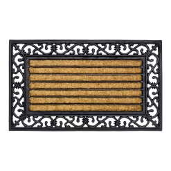 HAMAT Impala Brush Rectangle Kokosmat - 75x45cm - Naturel/Zwart - Deurmat