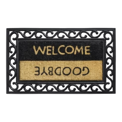 HAMAT Impala Welcome/Goodbye Kokosmat - 75x45cm - Naturel/Zwart - Deurmat