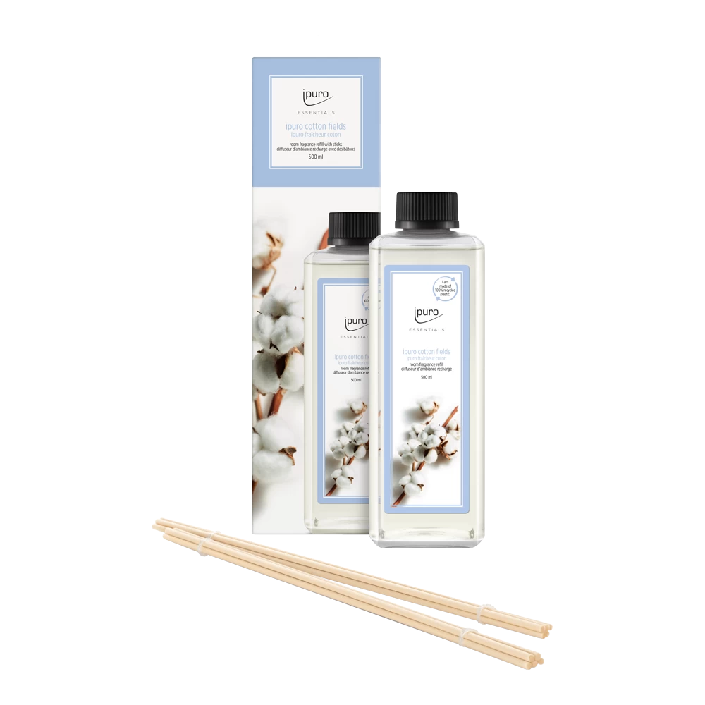 Ipuro Refill Cotton Fields 500ml - Navulling Geurstokjes 1 Ipuro Refill Cotton Fields 500ml - Navulling Geurstokjes