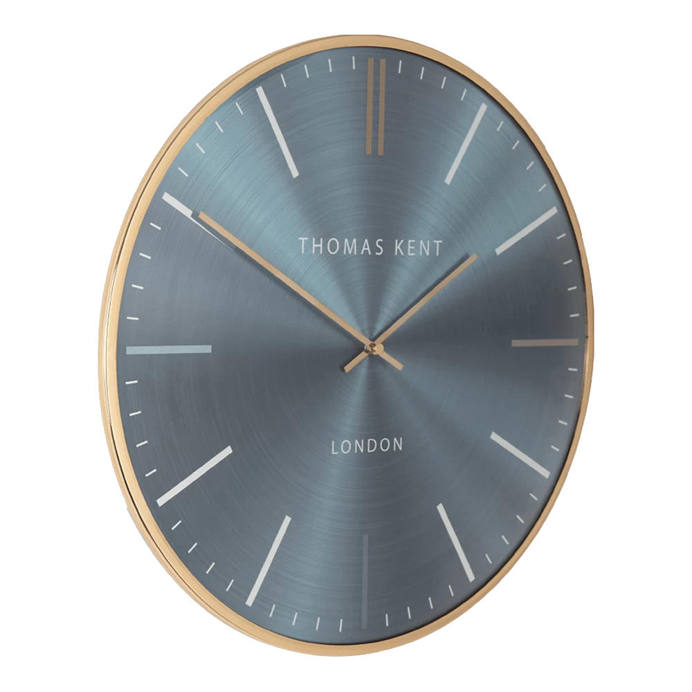Klok Oyster Staal Blauw/goud U00f8 40 Cm - Wandklok 1 Klok Oyster Staal Blauw/goud U00f8 40 Cm - Wandklok