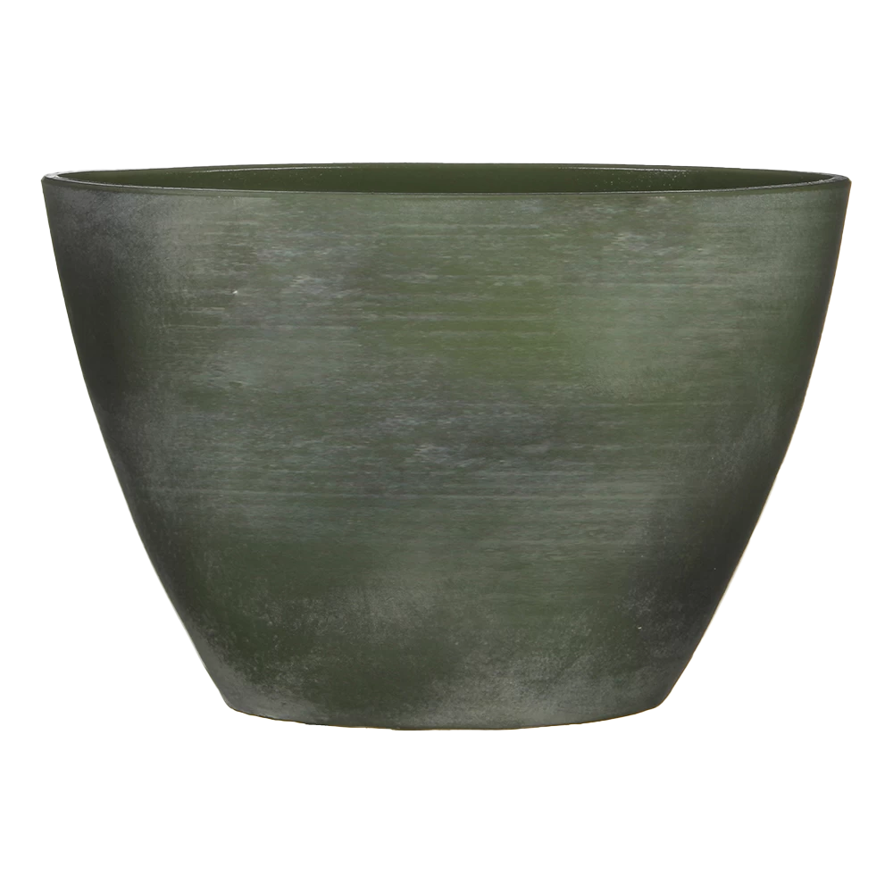 Bloempot Lester Ovaal - L40 X B20 X H27cm - Groen 1 Bloempot Lester Ovaal - L40 X B20 X H27cm - Groen
