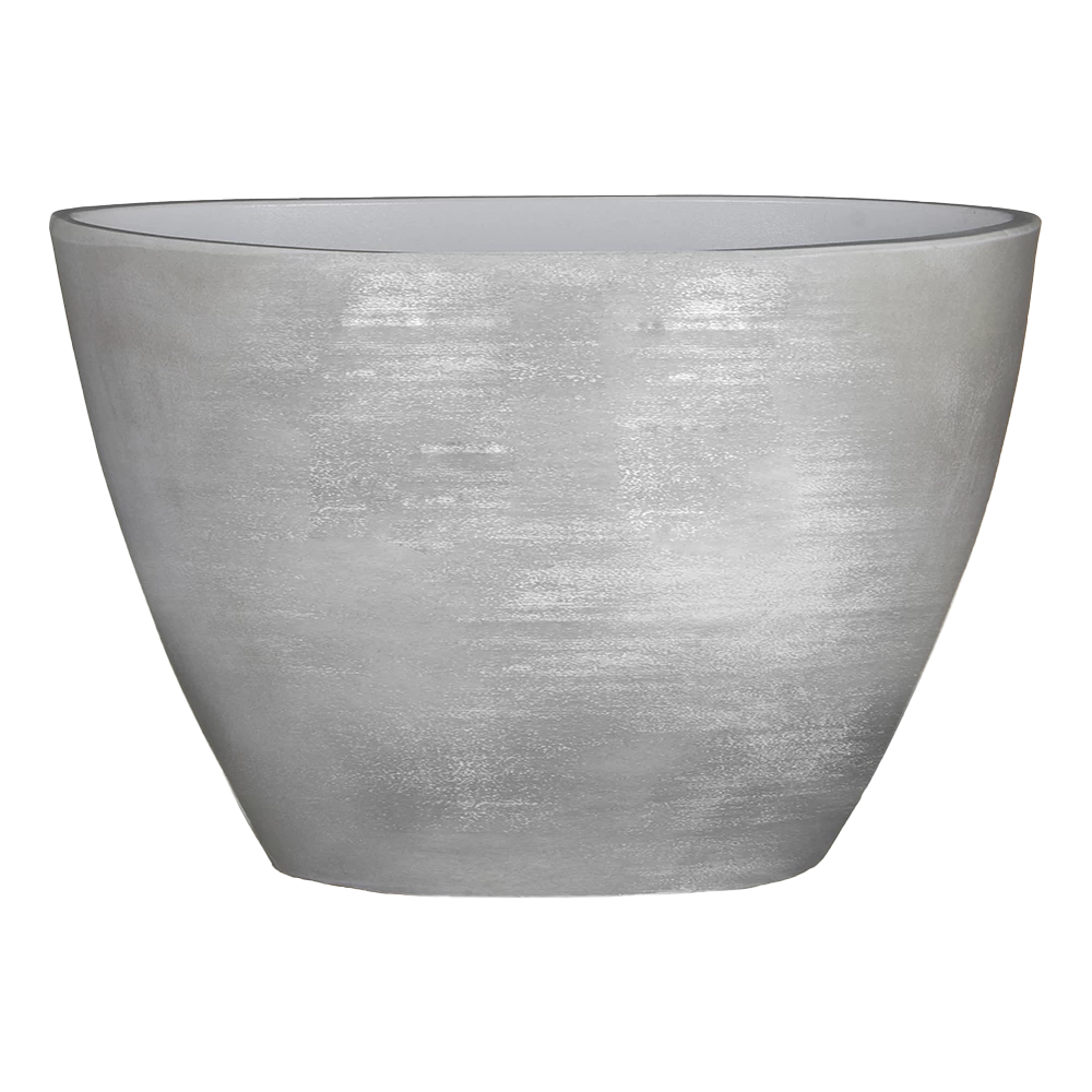 Bloempot Lester Ovaal - L40 X B20 X H27cm - Lichtgrijs 1 Bloempot Lester Ovaal - L40 X B20 X H27cm - Lichtgrijs
