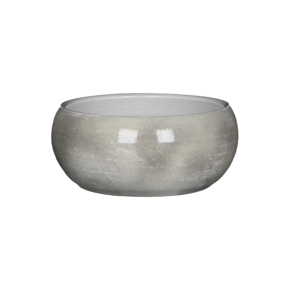 Plantenschaal Lester - D28 X H12cm - Grijs 1 Plantenschaal Lester - D28 X H12cm - Grijs