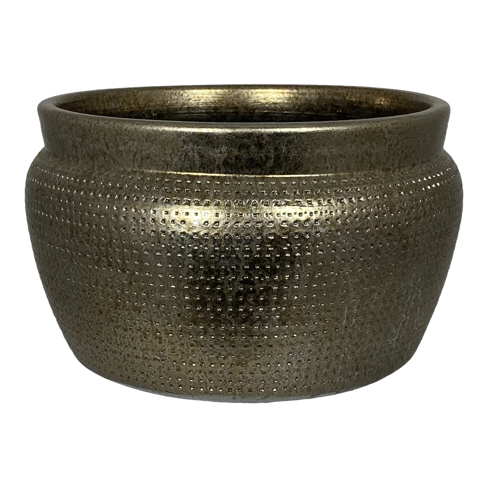 Plantenschaal Marrakesh - D24 X H14cm - Zilver Goud 1 Plantenschaal Marrakesh - D24 X H14cm - Zilver Goud