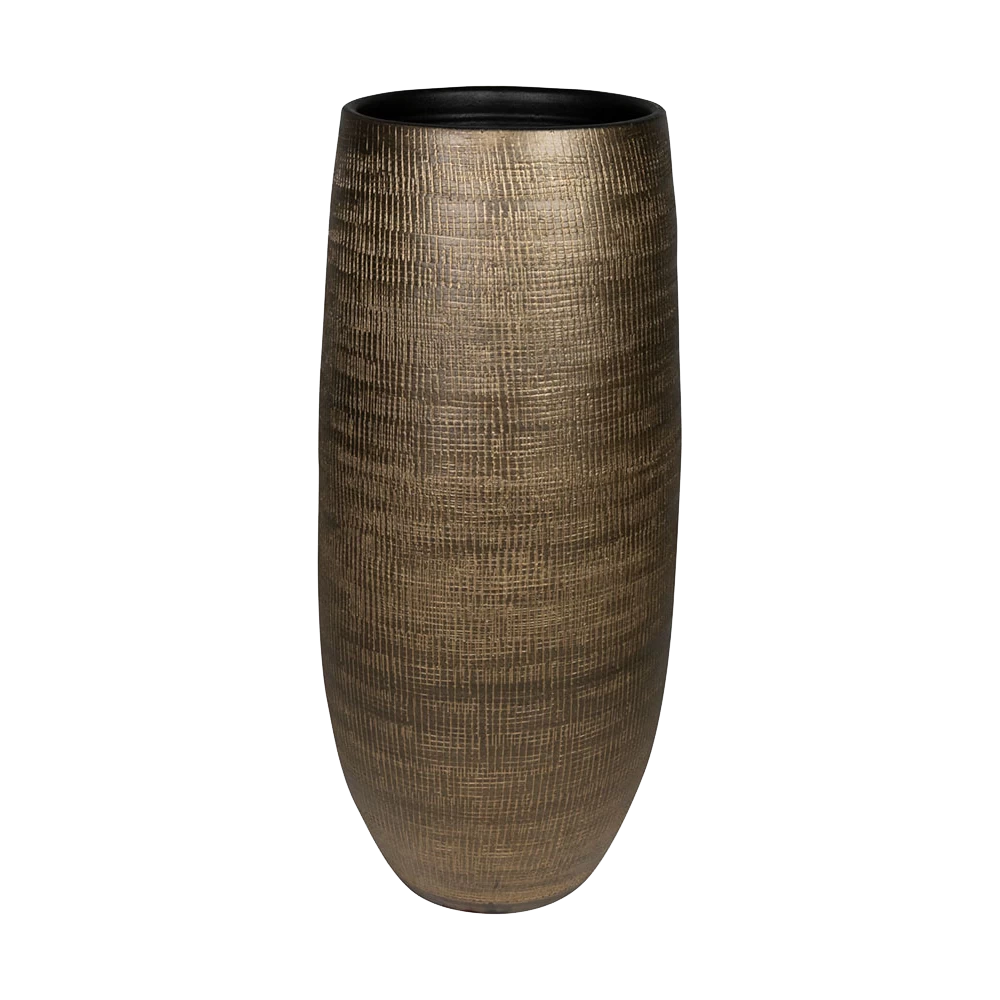 Bloempot Ryan Hoog - D21 X H68cm - Shiny Gold 1 Bloempot Ryan Hoog - D21 X H68cm - Shiny Gold