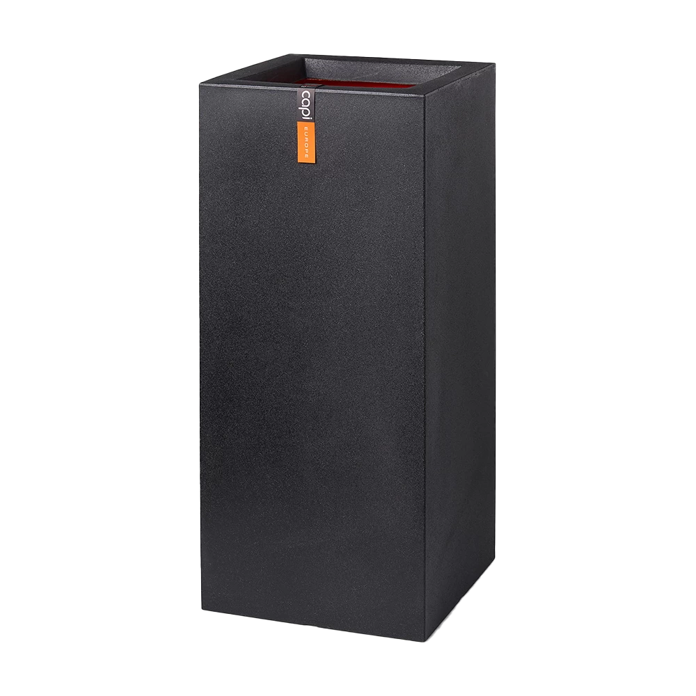 Capi Plantenbak Rechthoek Urban Smooth NL - L36 X B36 X H79cm - Zwart 1 Capi Plantenbak Rechthoek Urban Smooth NL - L36 X B36 X H79cm - Zwart