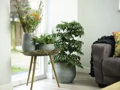 Bloempot Ryan - D26 X H26cm - Shiny Blue -Woondecoratie Winkel pot ryan shiny blue keramiek d26 h26 bloempot 7 10