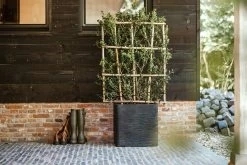 Capi Plantenbak Vierkant Nature Rib NL - L50 X B50 X H50cm - Zwart -Woondecoratie Winkel pot vierkant rib nl 50x50x50 zwart plantenbak 7 8