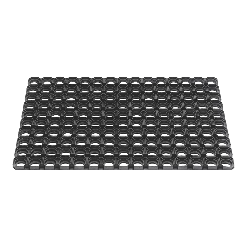 HAMAT Rubbere Ringmat Domino - 80x50cm - Zwart - Deurmat 1 HAMAT Rubbere Ringmat Domino - 80x50cm - Zwart - Deurmat