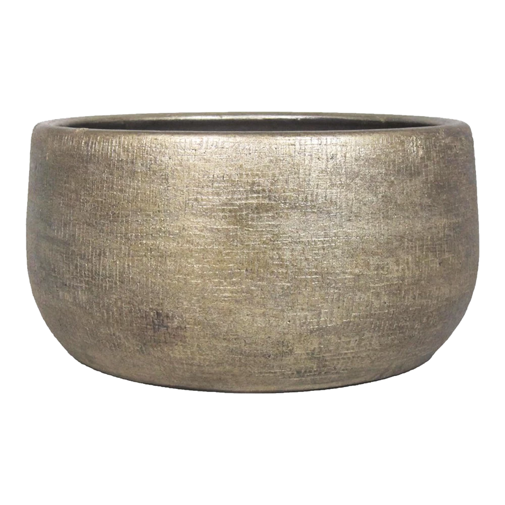 Plantenschaal Mira - D34 X H15cm - Goud 1 Plantenschaal Mira - D34 X H15cm - Goud