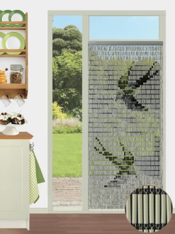 Vliegengordijn Zwaluwen - Creme/Zwart - 100 X 232cm - Sun-Arts -Woondecoratie Winkel vliegengordijn zwaluwen creme zwart 100 x 232cm sun arts 100 4