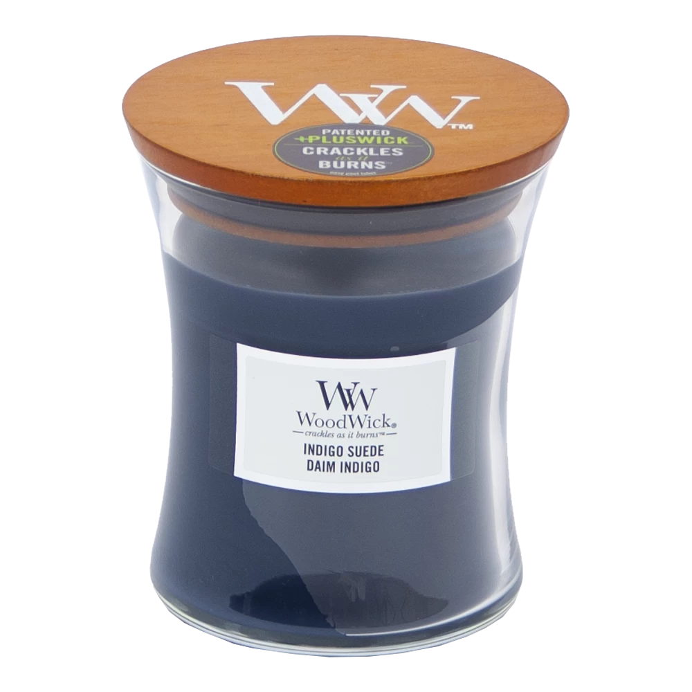 Woodwick Indigo Suede Medium Candle 1 Woodwick Indigo Suede Medium Candle