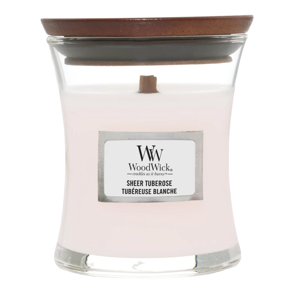 Woodwick Sheer Tuberose Mini Candle - Geurkaars 1 Woodwick Sheer Tuberose Mini Candle - Geurkaars