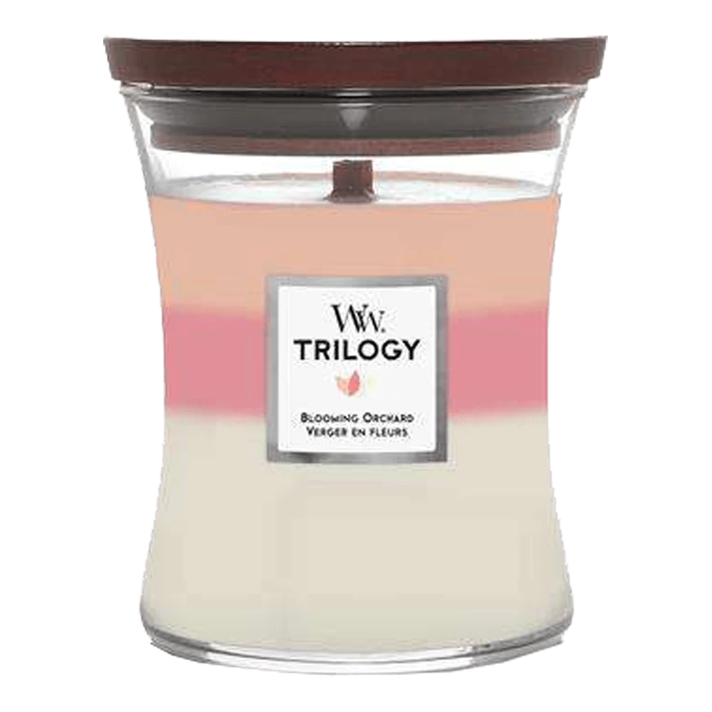 Woodwick Trilogy Blooming Orchard Medium Candle - Geurkaars 1 Woodwick Trilogy Blooming Orchard Medium Candle - Geurkaars