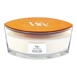 Woodwick White Tea & Jasmine Ellipse Candle - Geurkaars