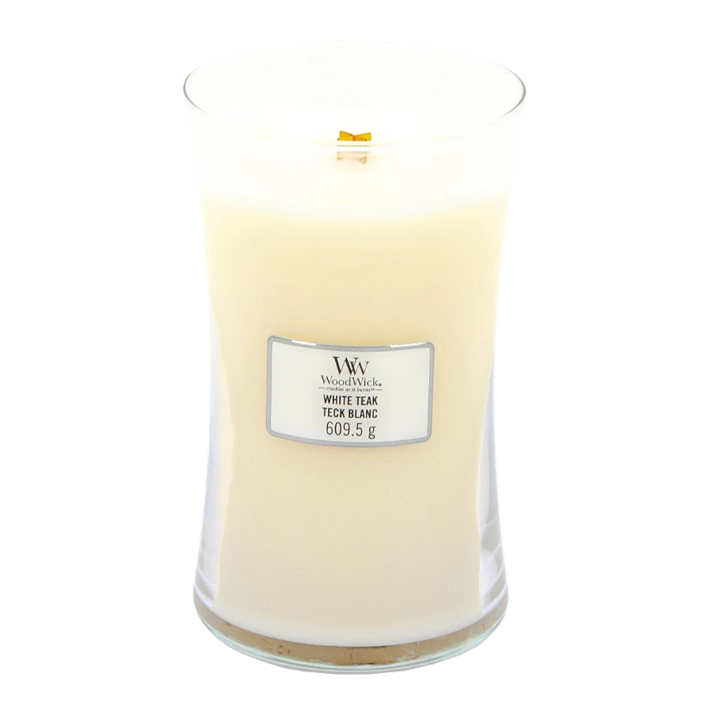 Woodwick White Teak Large Candle - Geurkaars 2 Woodwick White Teak Large Candle - Geurkaars - Afbeelding 2