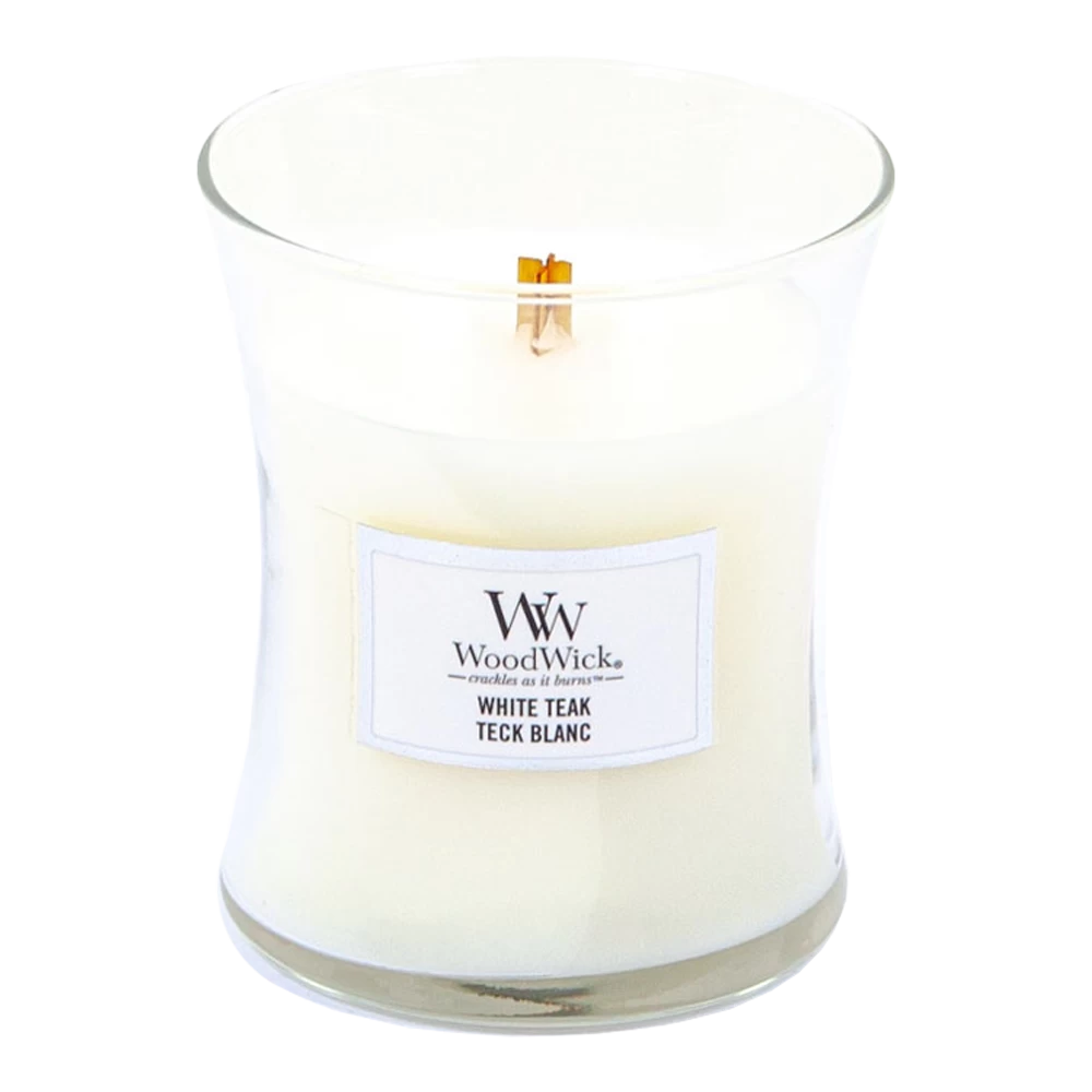 Woodwick White Teak Medium Candle - Geurkaars 2 Woodwick White Teak Medium Candle - Geurkaars - Afbeelding 2